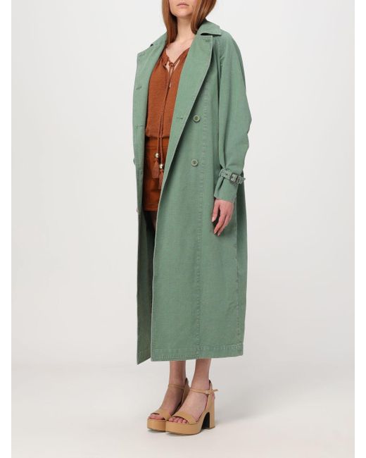 Cappotto doppiopetto in cotone di Max Mara in Green