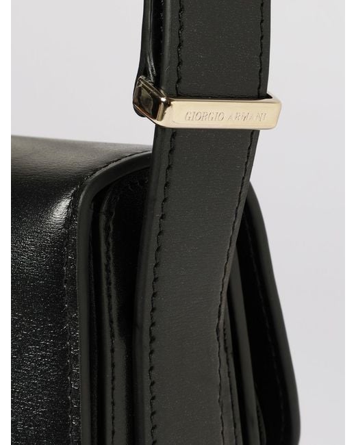 Giorgio Armani Black La Prima Palmellato Leather Bag