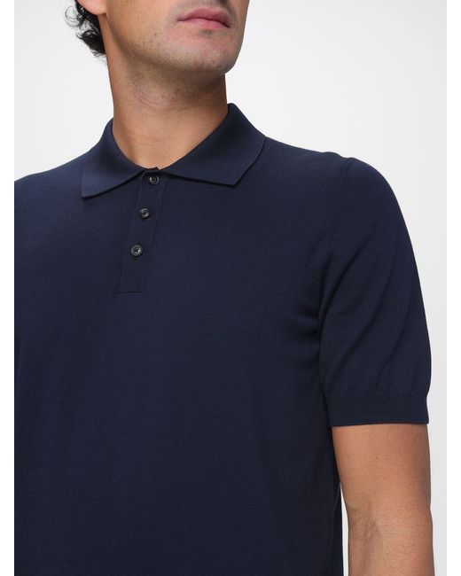 Fay Blue Cotton Polo Shirt for men