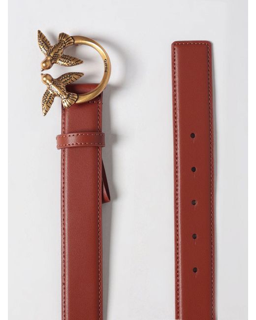Pinko White Love Berry Leather Belt