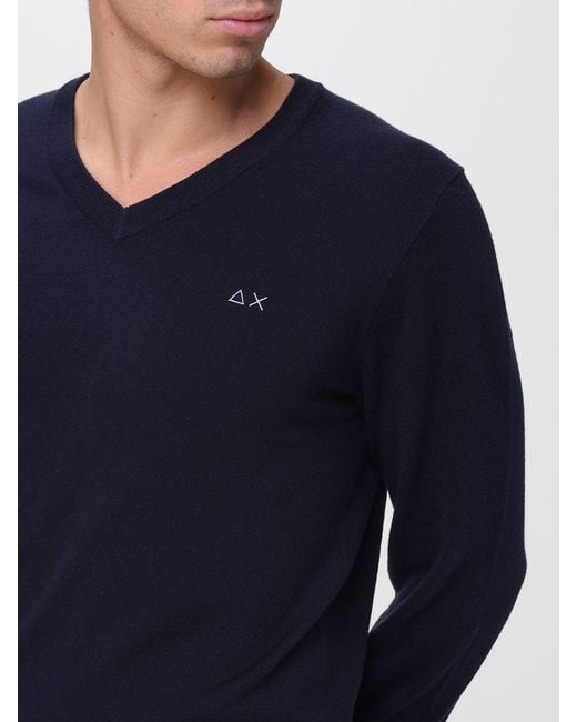 Maglia A V Basic di Sun 68 in Blue da Uomo