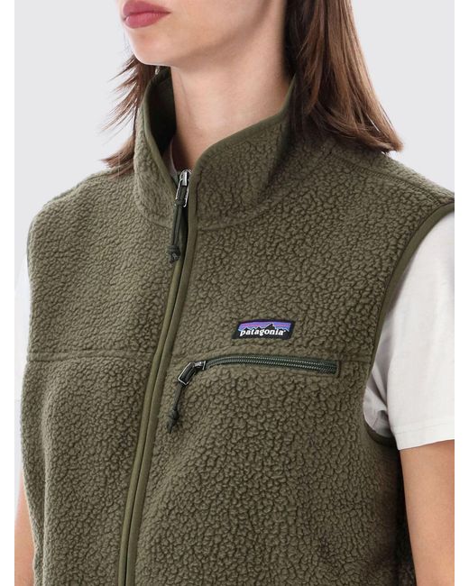 Patagonia Green Classic Retro-X High-Neck Fleece Vest With Zip Pockets