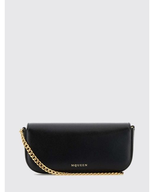 McQueen Black Skull Flower Leather Bag