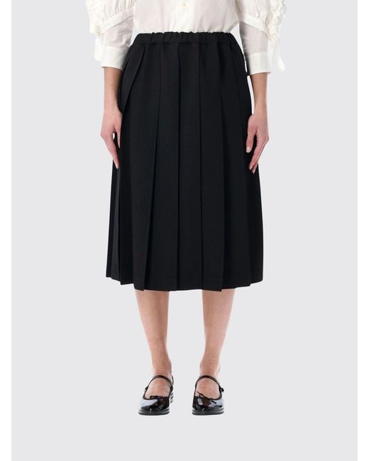Comme des Garçons Black Comme Des GarÇ Ons Pleated Crêpe Midi Skirt With High Elasticated Waist