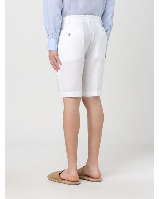 Kampos White Linen Chino Shorts for men