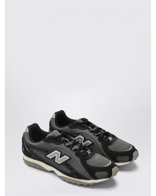 New Balance Black 204L Suede And Mesh Low-Top Sneakers With Applied Logo for men