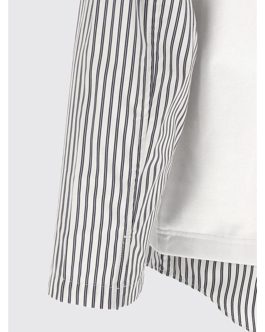 Comme des Garçons White Comme Des GarÇ Ons Long-Sleeved Cotton T-Shirt With Shirt Inserts for men