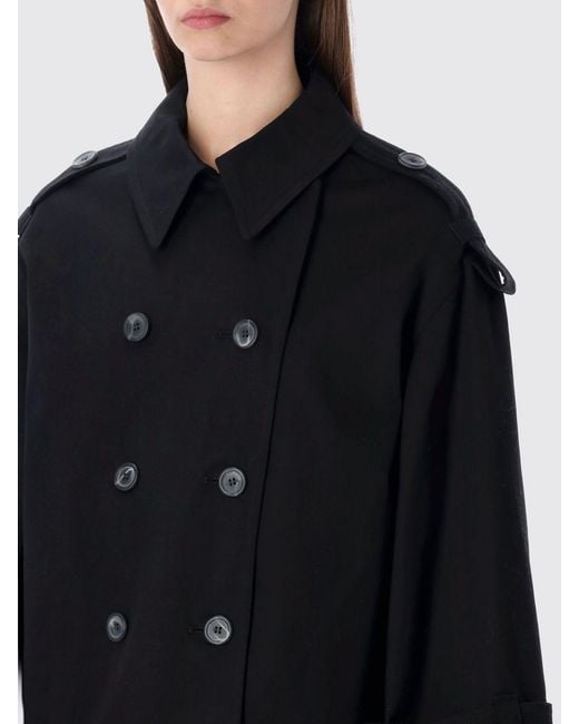By Malene Birger Black Double-Breasted Cotton Blend Trench Coat