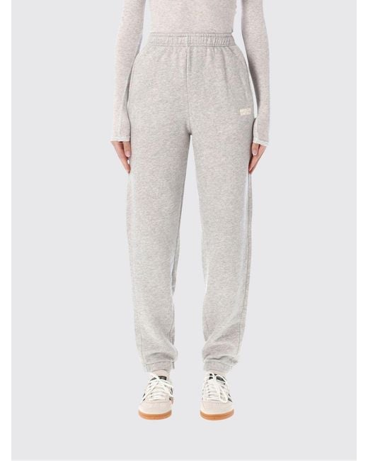 American Vintage White High-Waisted Linen And Cotton Track Trousers