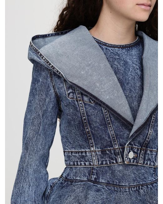 Alaïa Blue Denim Hooded Jacket