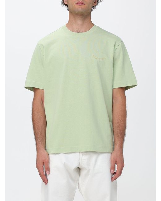 Paul Smith Green Relaxed Fit Cotton T-Shirt With Embroidered Logo And Dropped Shoulders for men
