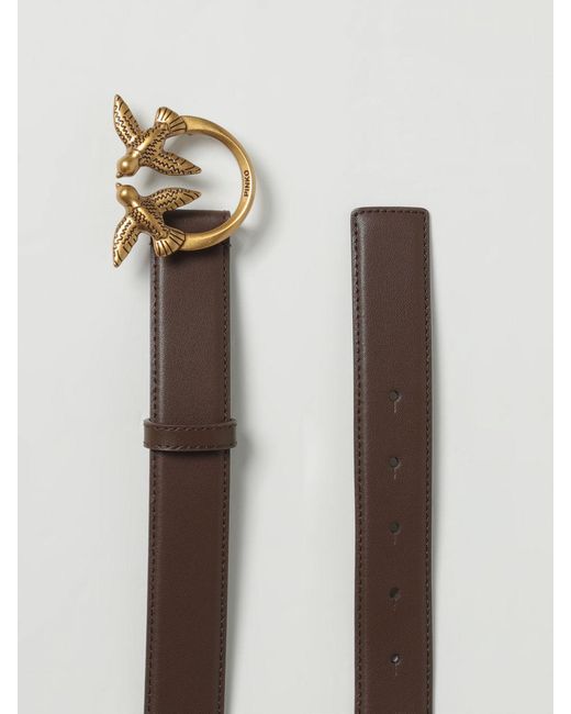 Pinko Gray Love Berry Leather Belt