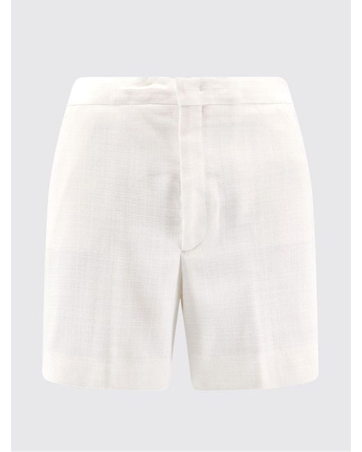 Tagliatore White Viscose Blend Shorts