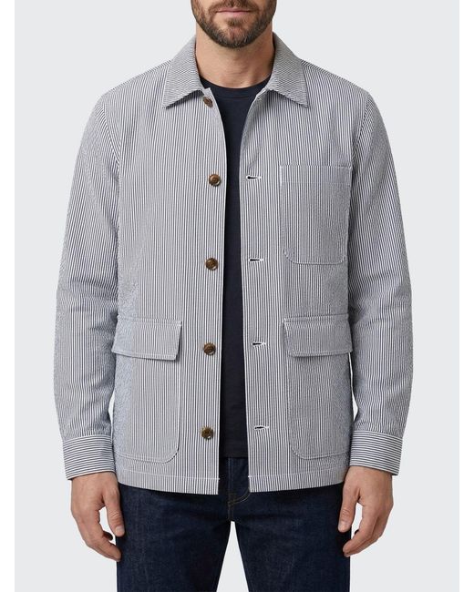Paltò Gray Palt&Ograve Striped Cotton Blend Shirt Jacket for men