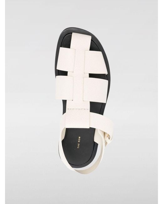 The Row White Flat Sandals