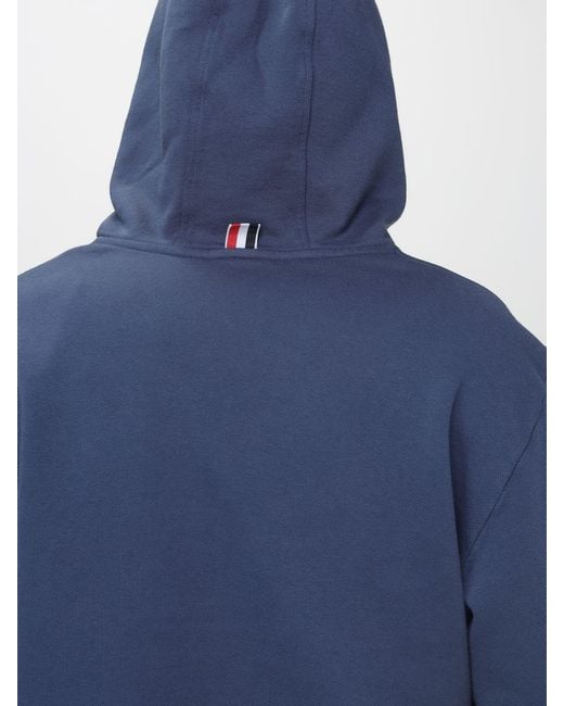 Thom Browne Blue Cotton Hoodie for men