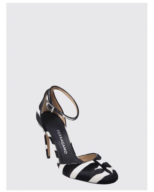 Ferragamo White High Heel Shoes