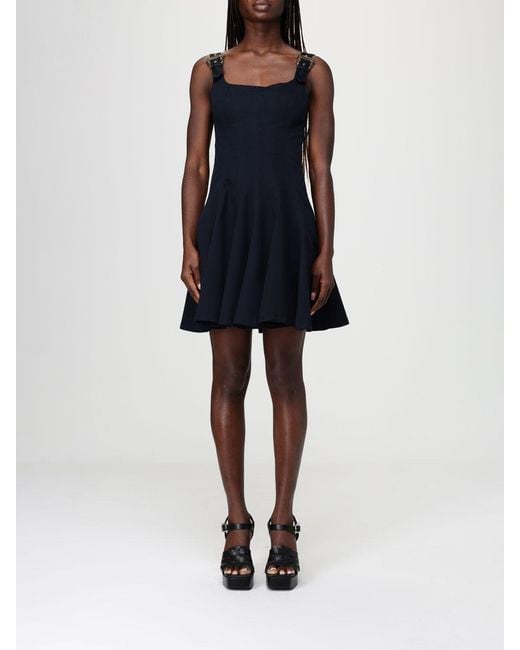 Versace Jeans Couture Blue Stretch Cotton Mini Dress
