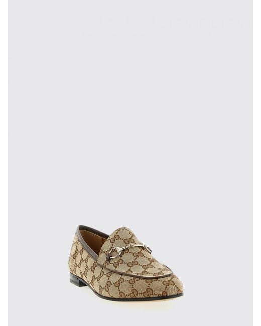 Gucci Natural Gg Jacquard Monogram Canvas Jordaan Loafers