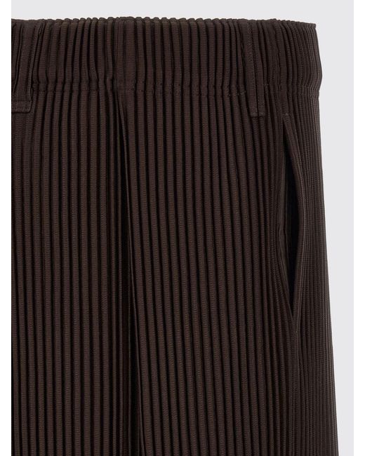 Homme Plissé Issey Miyake Black Homme Plissé Issey Miyake Knee-Length Pleated Crêpe Chino Shorts for men