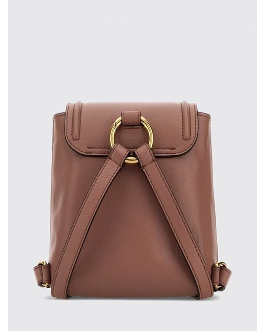 Chloé Brown Chlo&Eacute Horse Medal Leather Backpack