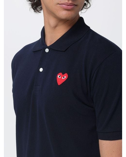 Comme des Garçons Blue Comme Des GarÇ Ons Cotton Polo Shirt With Logo for men