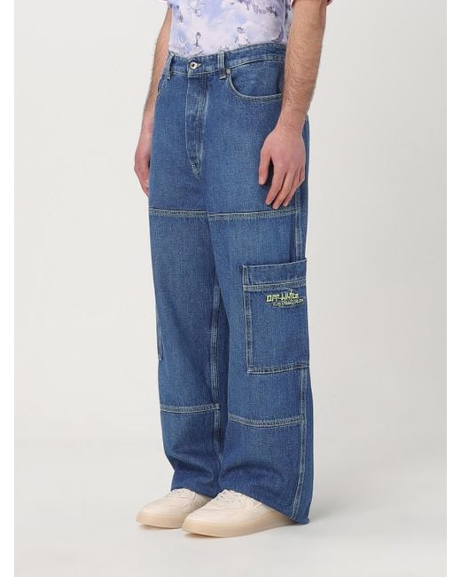 Off-White c/o Virgil Abloh Irregular Cargo Jeans in Blue für Herren