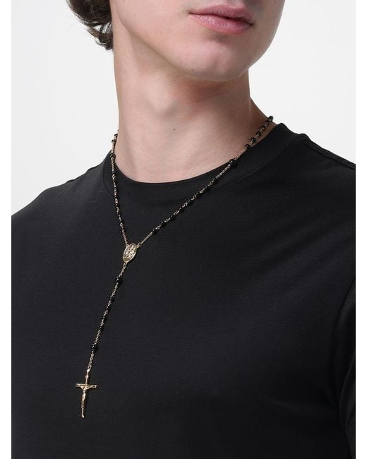 Dolce & Gabbana Natural Dolce &Amp Gabbana Rosary Brass Necklace With Stones for men