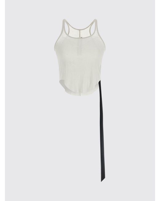 Rick Owens White Cotton Cropped Top