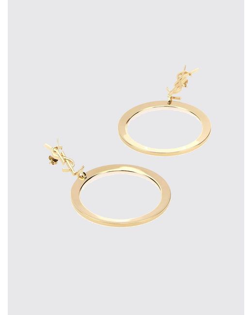 Saint Laurent Metallic Ysl Monogram Dangle Earrings