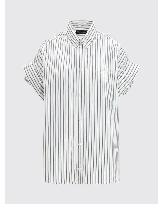 Balenciaga White Striped Cotton Shirt
