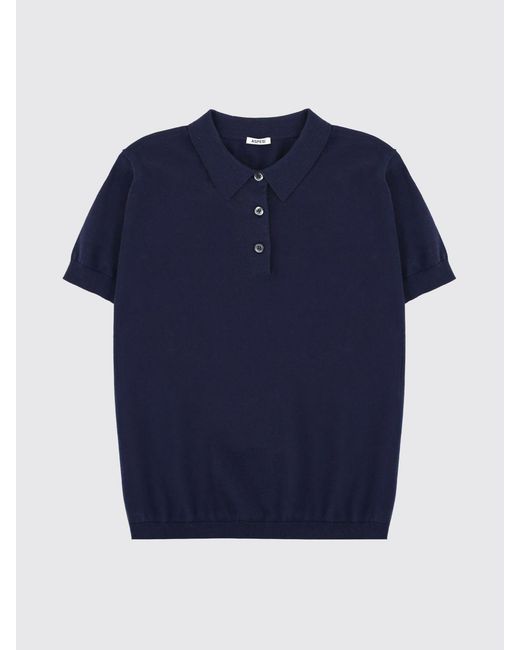 Aspesi Blue Knitted Cotton Polo Shirt