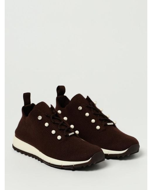 Jimmy Choo Black Lace-Up Detail Knit Sneakers