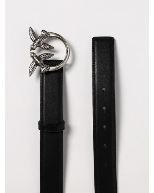 Pinko White Love Berry Leather Belt