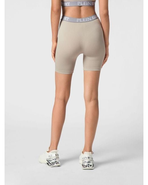 Philipp Plein Natural Technical Stretch Fabric Shorts