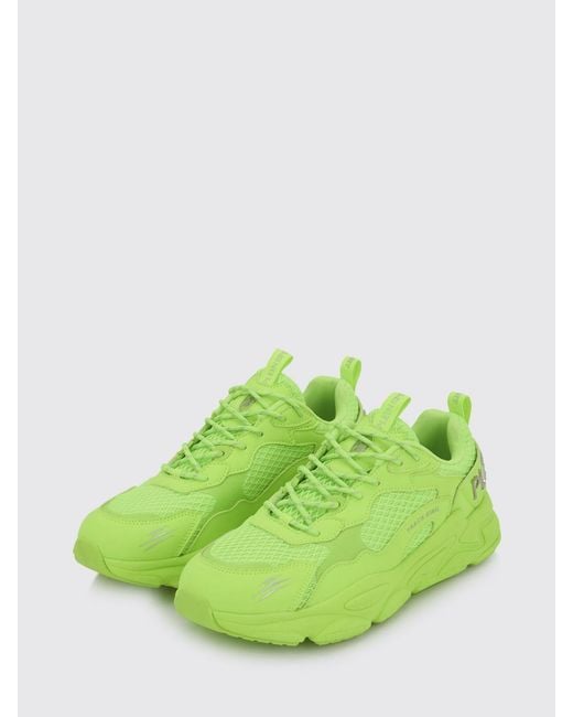 Philipp Plein Green Track-King Leather And Mesh Sneakers for men