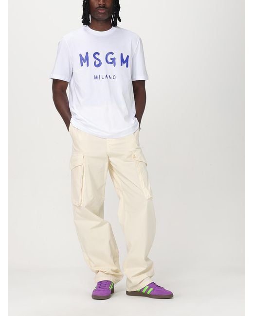 Pantalone Cargo di MSGM in Natural da Uomo