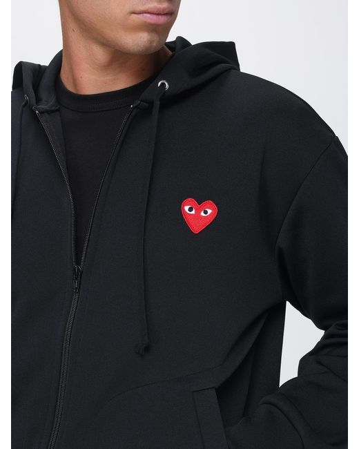Comme des Garçons Blue Comme Des GarÇ Ons Full-Zip Cotton Hoodie With Contrast Logo for men