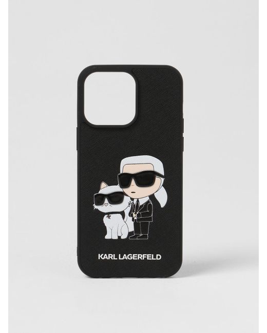 Coveri Phone 14 Pro in pvc gommato con logo di Karl Lagerfeld in Black da Uomo
