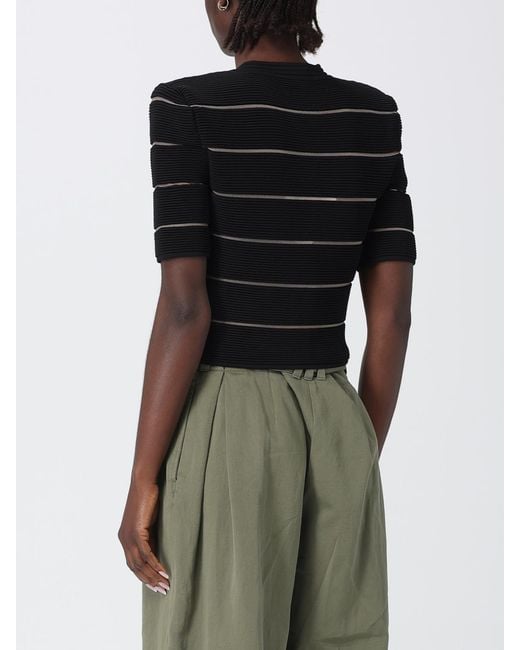 Balmain Black Striped Viscose Blend Cardigan