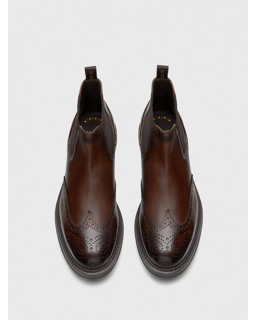 Bottines En Cuir Avec Motif Brogue Doucal's pour homme en coloris Brown