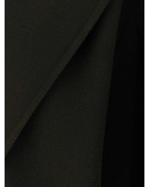 Max Mara Black Belted Virgin Wool Robe Coat With Shawl Collar