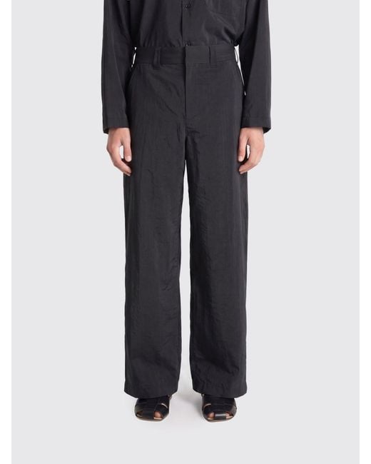 Lemaire Black Silk Blend Tailored Pants for men