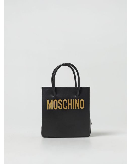 Borsa in pelle con logo di Moschino Couture in Black