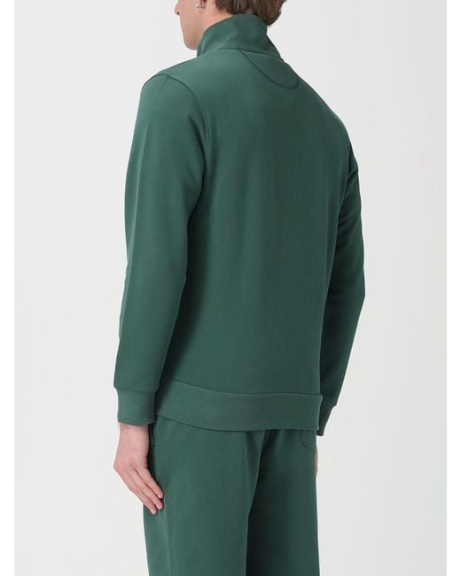 La Martina Green Cotton Zip Up Sweatshirt for men