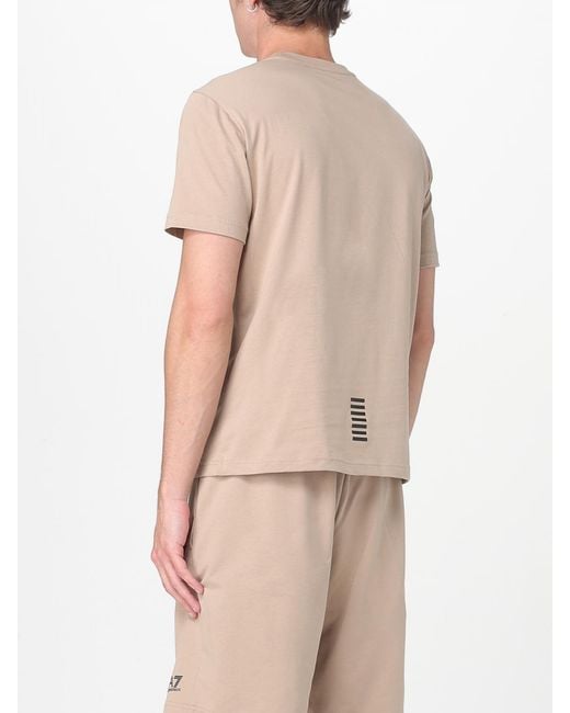 EA7 Natural Short Sleeve Comfortable Solid T-Shirt For Casual Wear for men