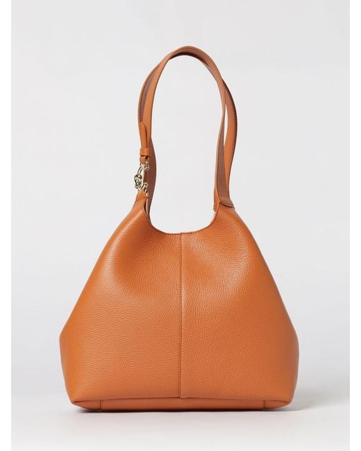 Coccinelle Orange C-Me Easy Hammered Leather Bag