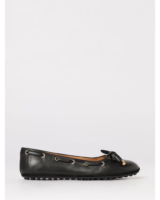 Tod's Black Nappa Ballerinas