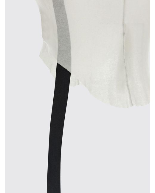 Rick Owens White Cotton Cropped Top