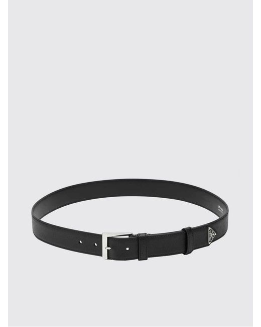 Prada White Saffiano Leather Belt for men